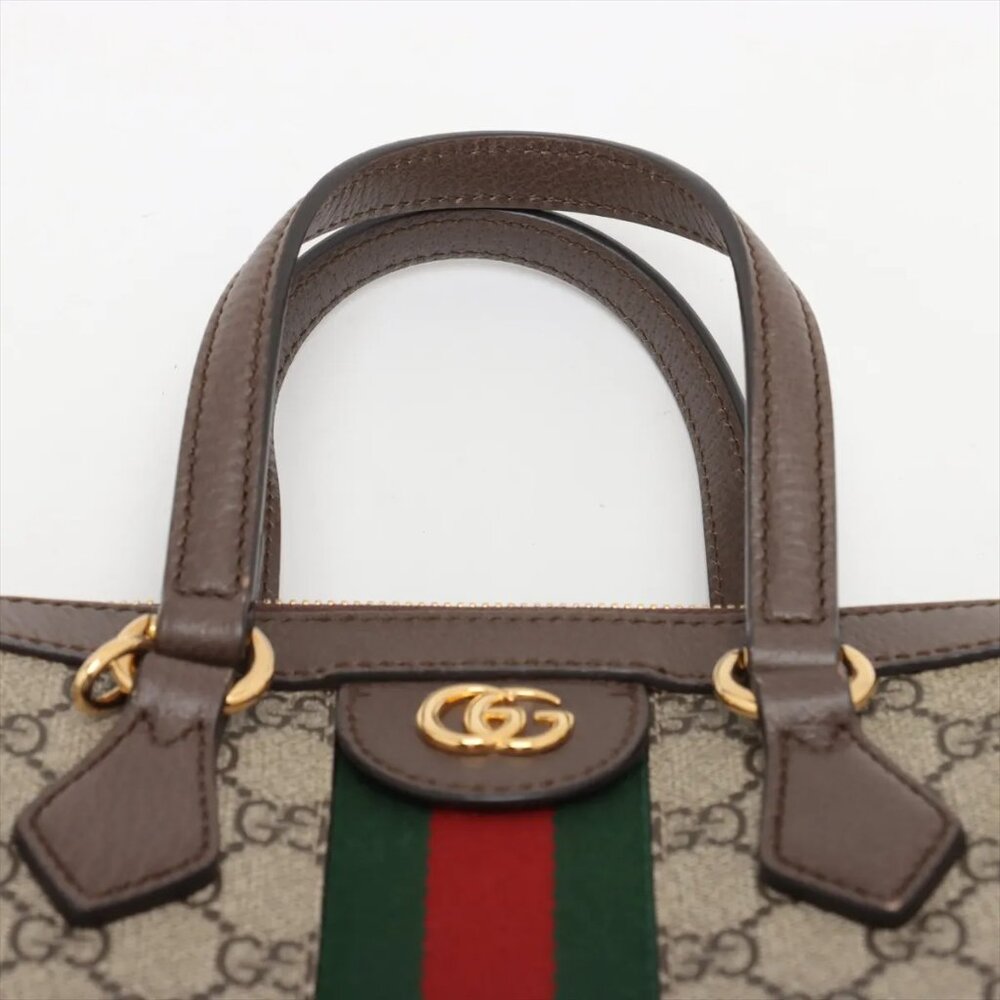 Sold✅Gucci GG Supreme Ophidia PVCx leather 2 Way Handbag Beige x brown 547551 - Picture 6 of 14